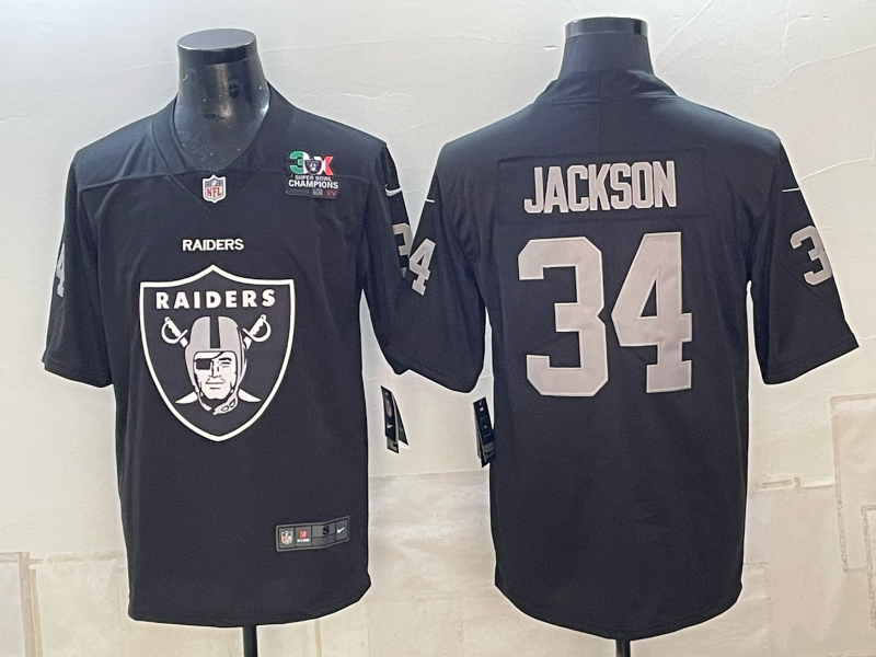 Men 2026 Oakland Raiders #34 Jackson black Nike Limited NFL Jersey 101203